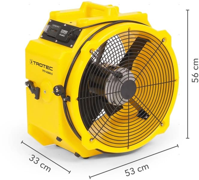 Högpresterande fläkt 53 cm 5000m3/h 130Pa, Trotec