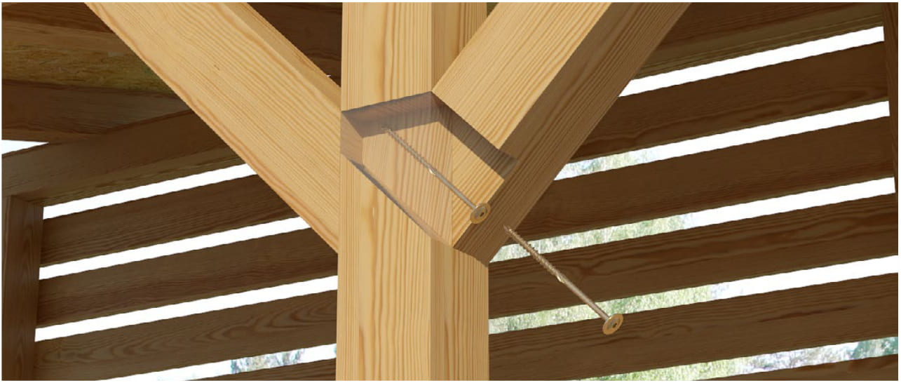 Structural timber wood screw with washer head TX, C4, yellow zinc, 4 x 30 to 6 x 200, 300 to 1000st per box, Klimas