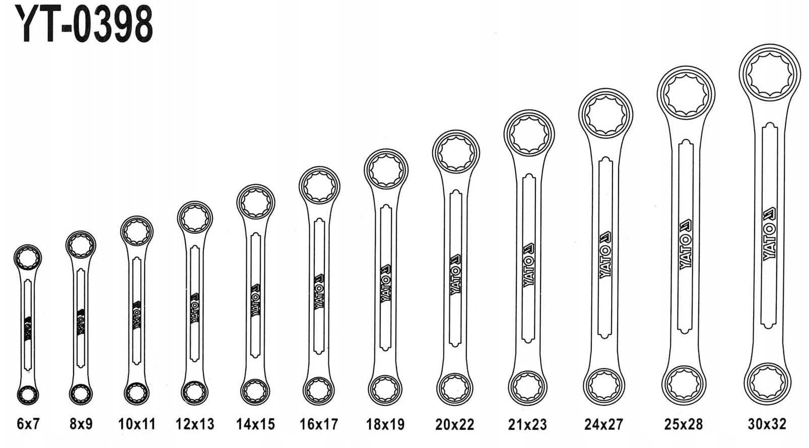 12-Piece Hexagon Wrench set 6-32 mm, Proline