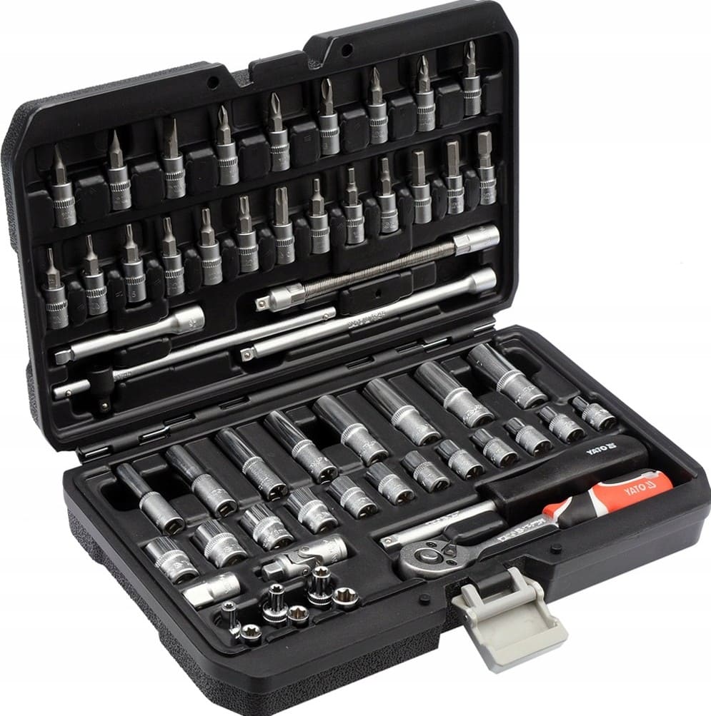 Socket Wrench set 56 Pieces, Sockets, Socket bits, Ratchet handle, YATO