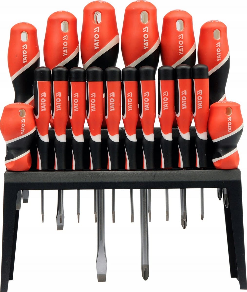 Screwdriver set 18 Screwdrivers, Stand, YATO