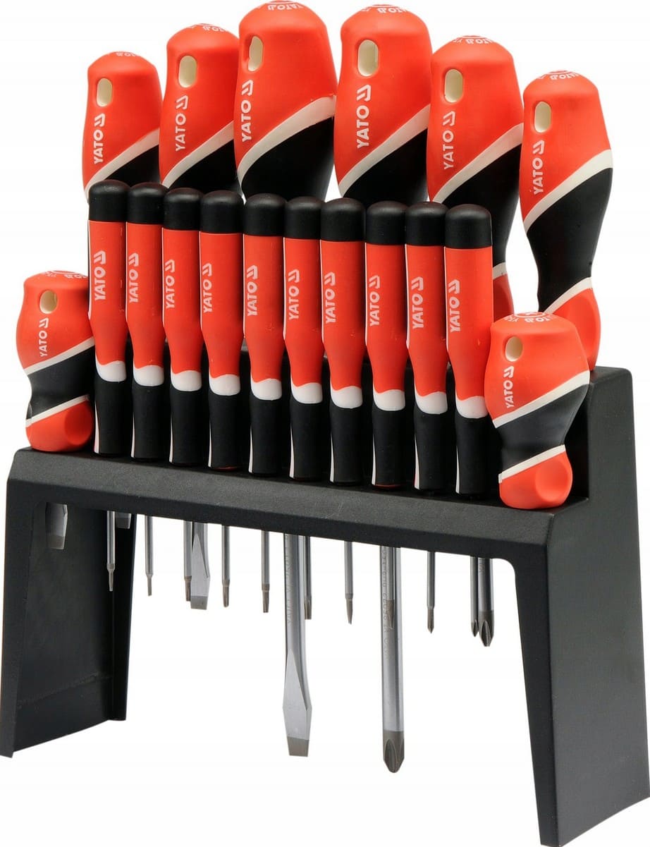 Screwdriver set 18 Screwdrivers, Stand, YATO