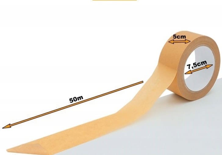 Papperstejp 6 rullar, brun ekologikst packtejp 50 mm x 50 m, stark miljövänlig tejp för förpackning