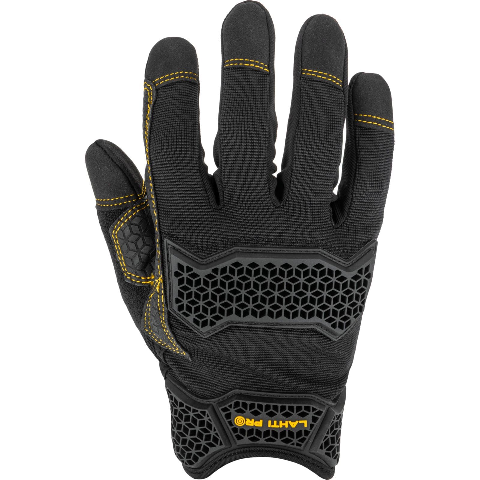 Work gloves with touch and silicone grip