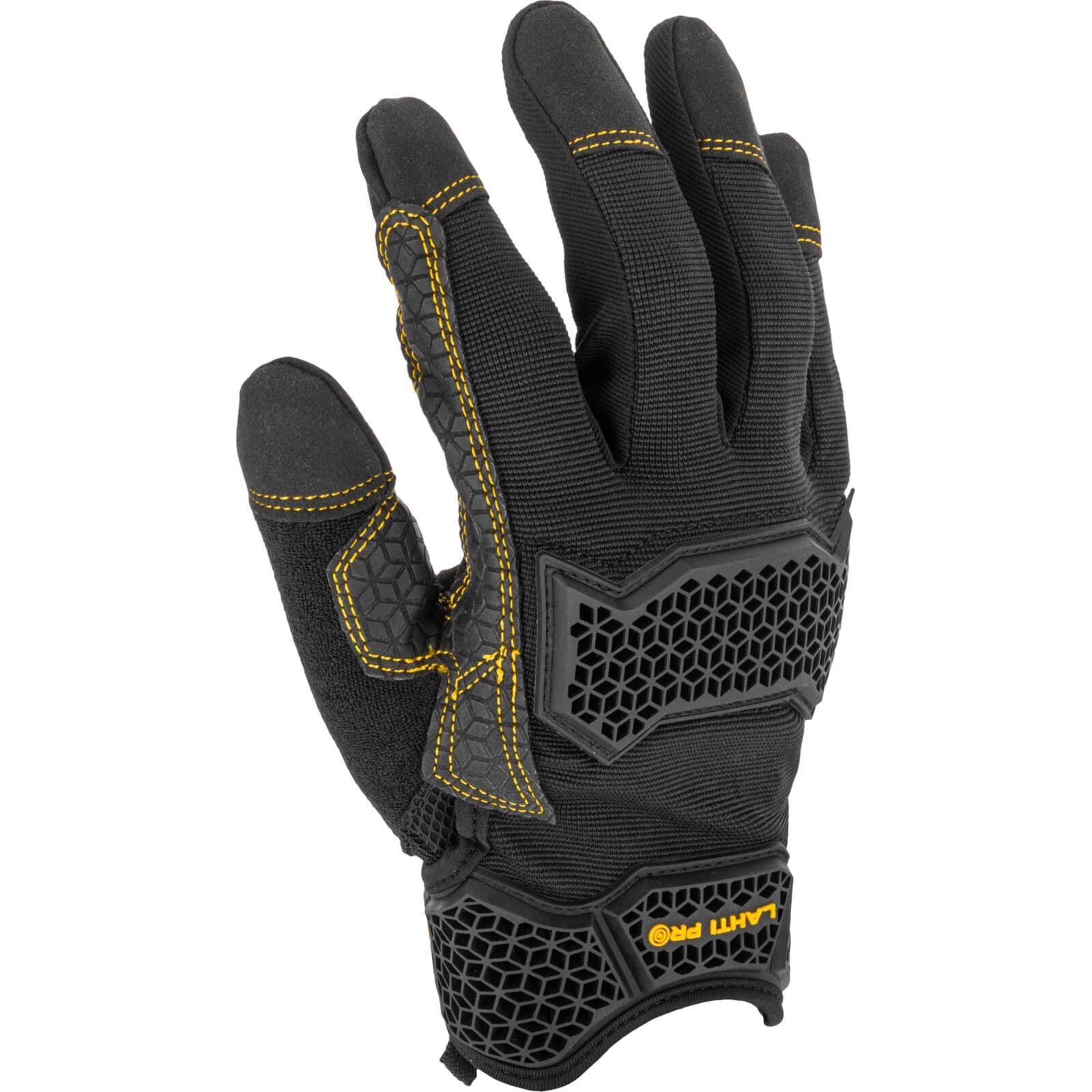 Work gloves with touch and silicone grip