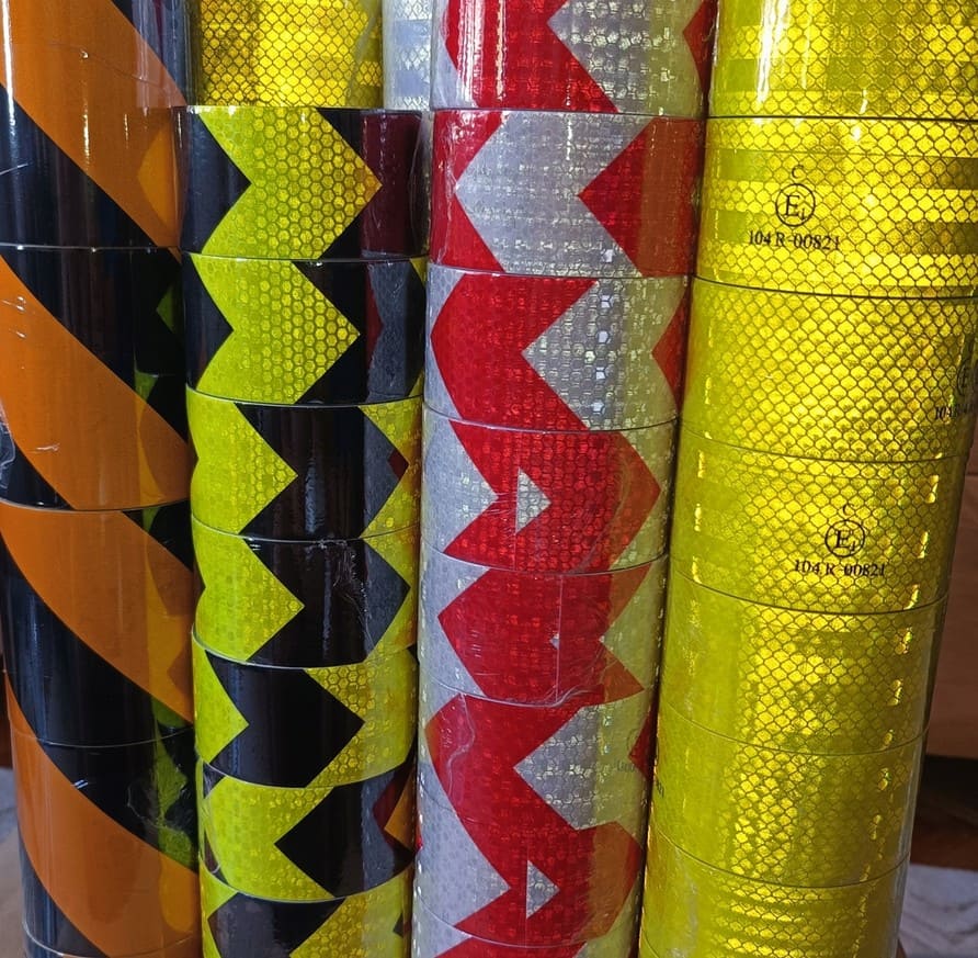 Reflective Tape 2 Rolls, 5m Each, 50 mm Wide, Silver/White, Self-Adhesive Tape for Professional Use, Paper Tech