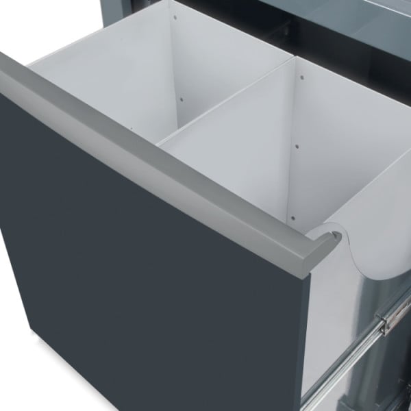 Avfallsmodul med Utdragbar Front 588 x 355 x 580 mm, 2 Fack, Rostfri, RSC