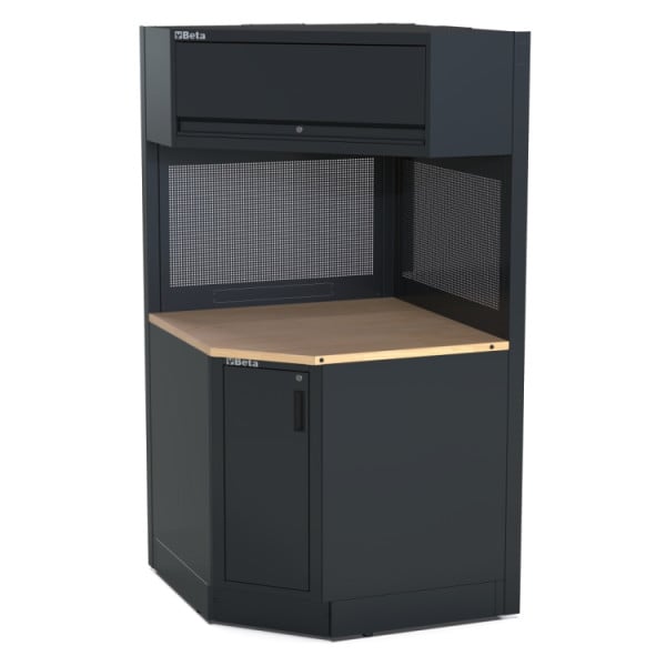 Corner Module Workbench 964 x 964 mm, Perforated Panels, RSC