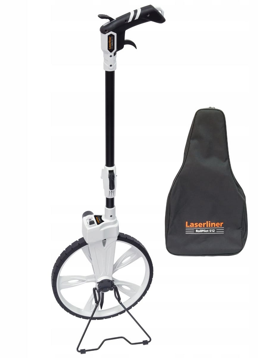 Measuring Wheel Distance Meter 9999.9m ±0.1% Brake Reset Foldable, Laserliner RollPilot S12