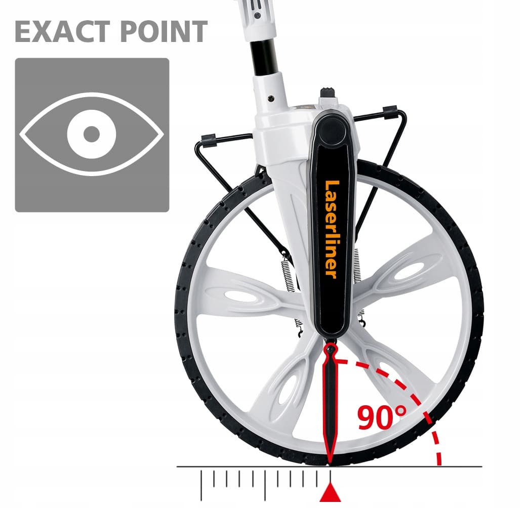 Measuring Wheel Distance Meter 9999.9m ±0.1% Brake Reset Foldable, Laserliner RollPilot S12