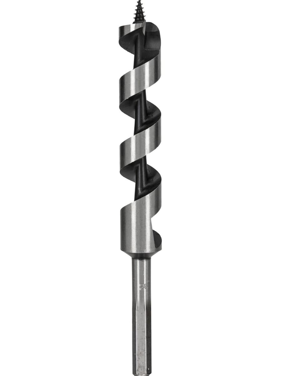 Extra lång Träborr Spiralträborr 26mm, 230mm lång, Sexkantsfäste med Plastetui, Proline