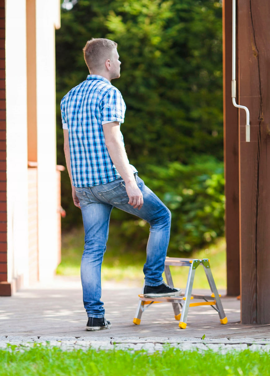 Professional Double-Sided Step Ladder 2x2 Steps Aluminium 150 kg, Alve