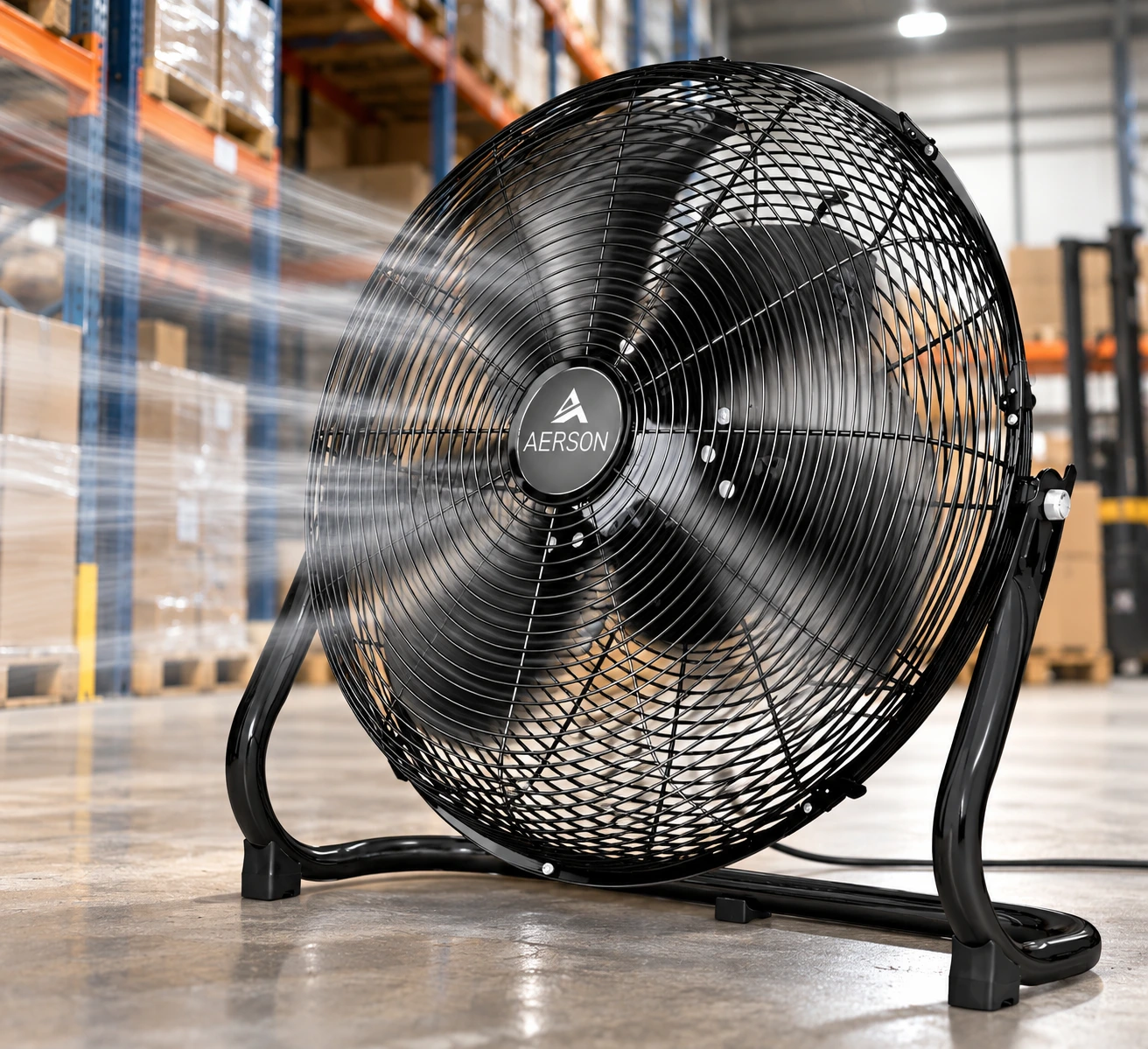 Golvfläkt 50 cm 120 W Metall – 7270 m³/h, Svart