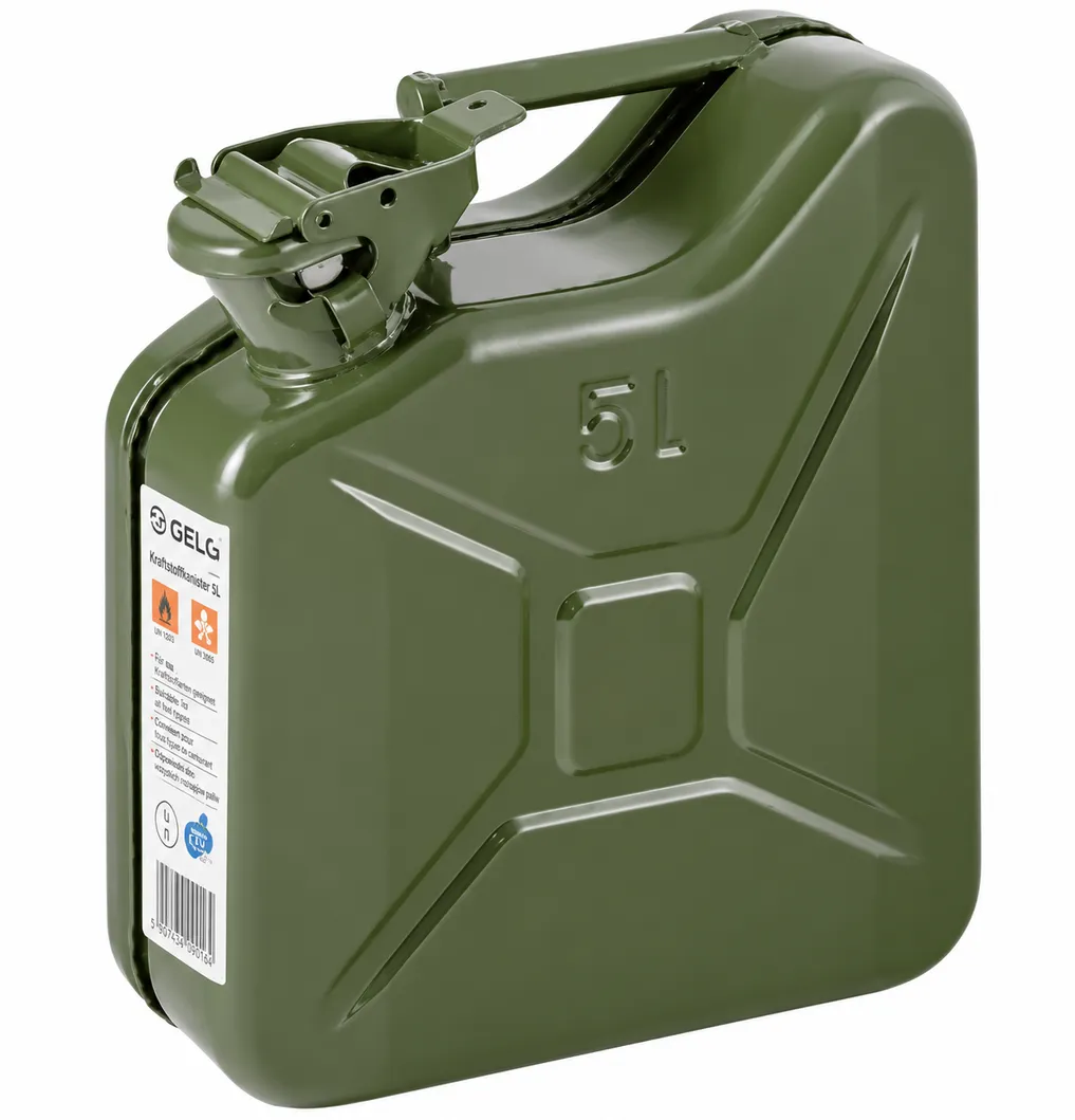 Bensindunk 5L Metall Reservdunk med Bajonettlås