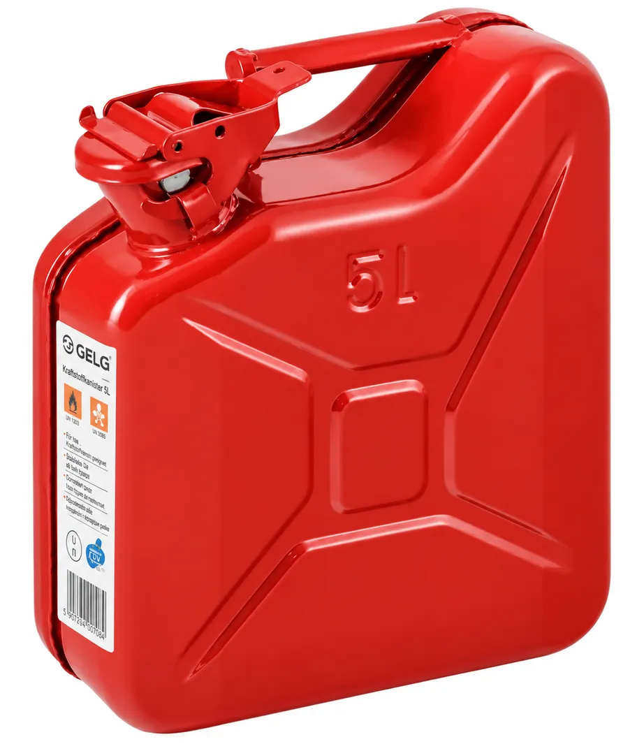 Bensindunk 5L Metall Reservdunk med Bajonettlås