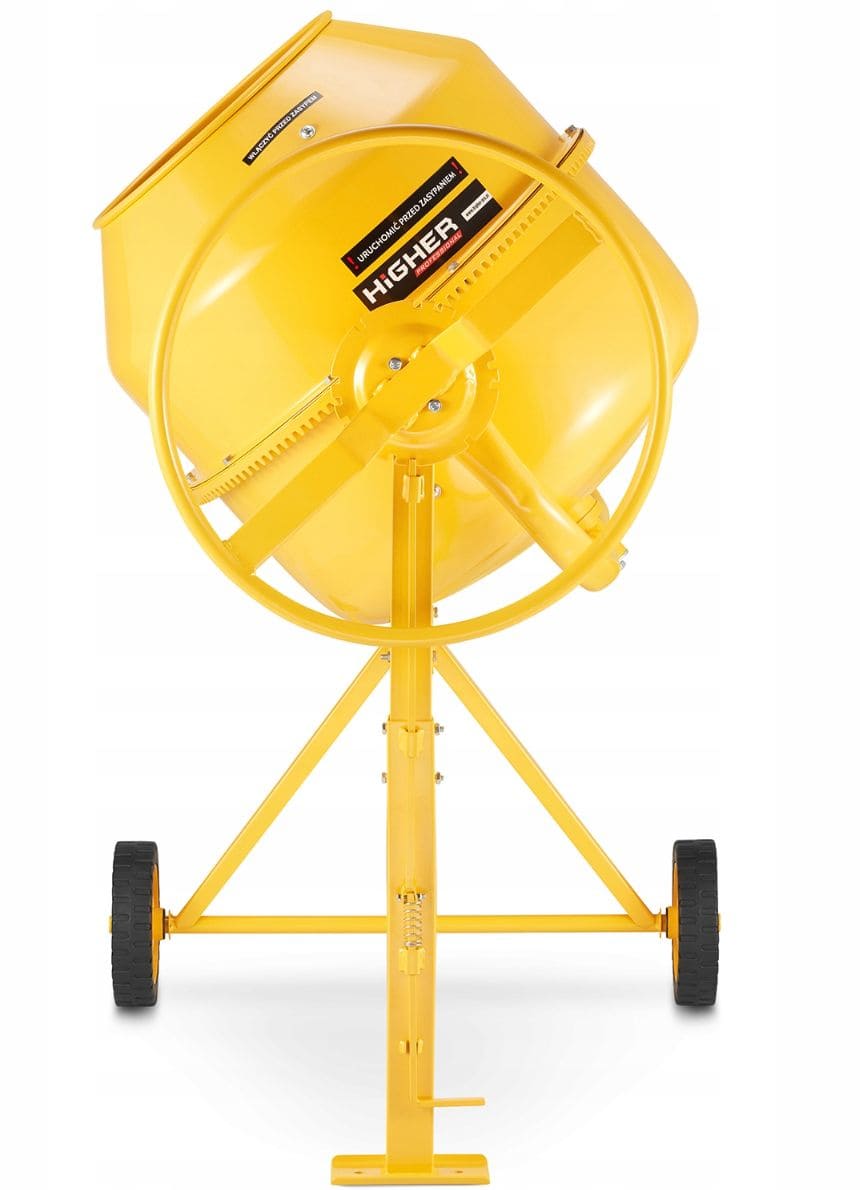 Concrete Mixer 200L 1500W 230V Cast Iron Ring Gear with Transport Wheels, Higher
