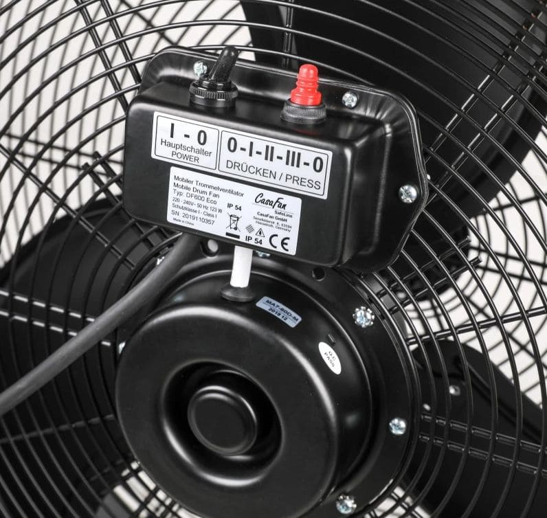 Drum Fan 60 cm Industrial Floor Model 123 W 13000 m³/h IP54 360° Casa Fan