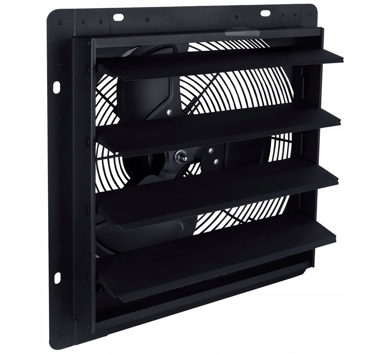 Axial Wall Fan Exhaust 300mm 710m³/h Aluminium with Louvres and Speed Controller, Eberg