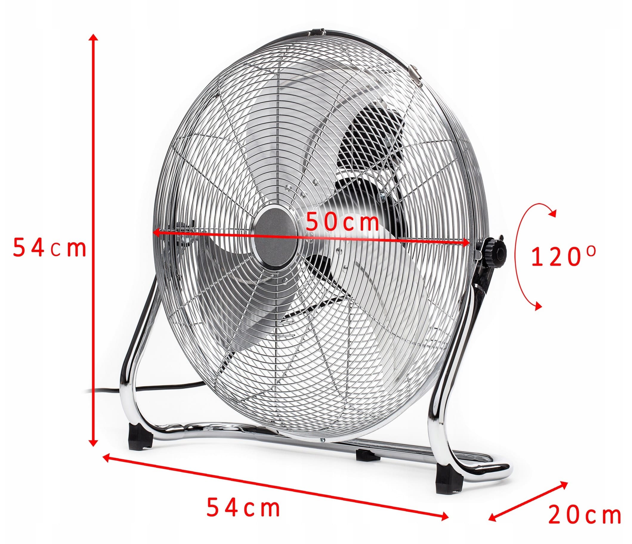 Circulation Fan Floor Standing 50 cm 110 W Chrome Metal 3 Speeds
