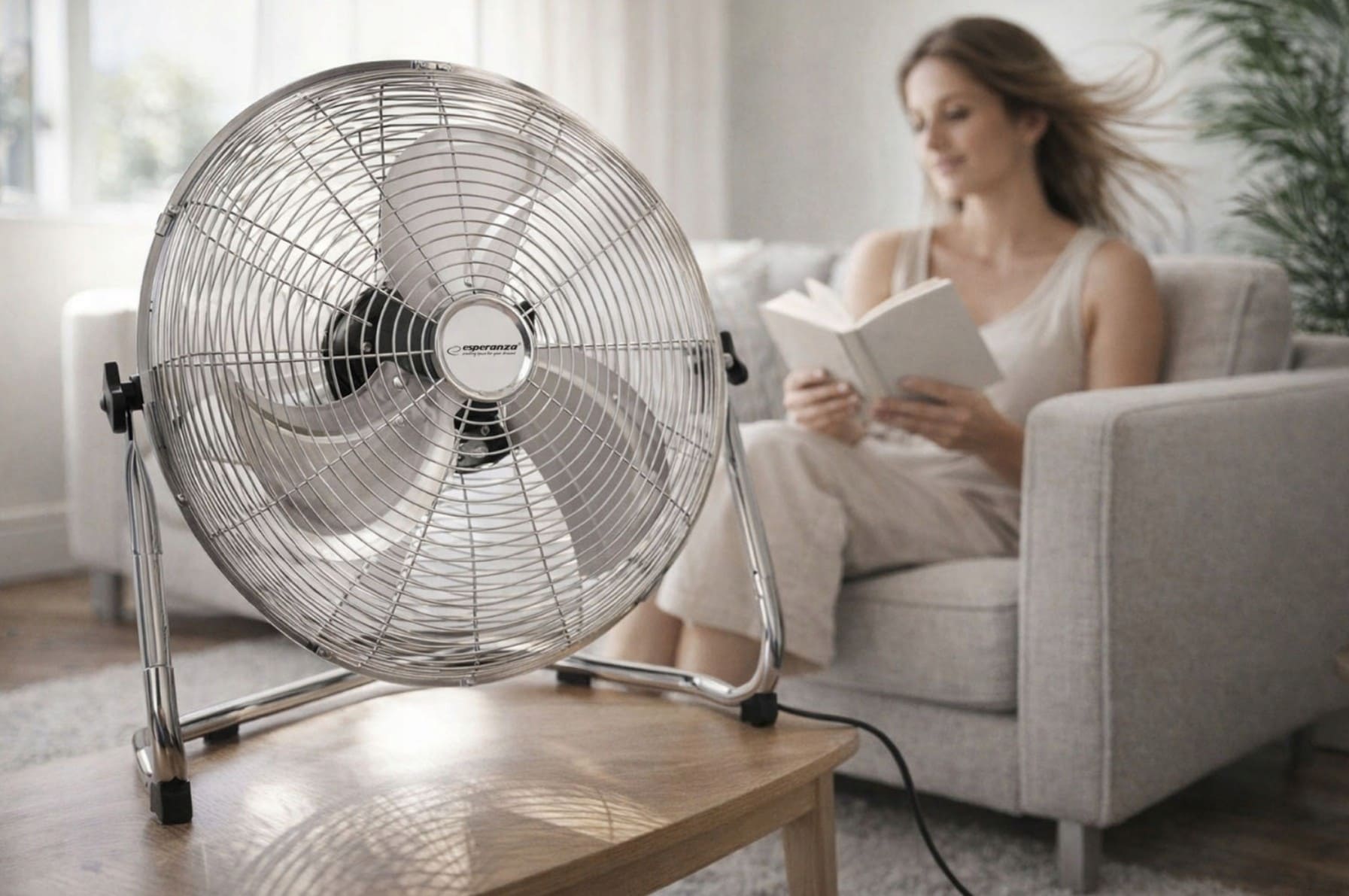 Circulation Fan Floor Standing 50 cm 110 W Chrome Metal 3 Speeds
