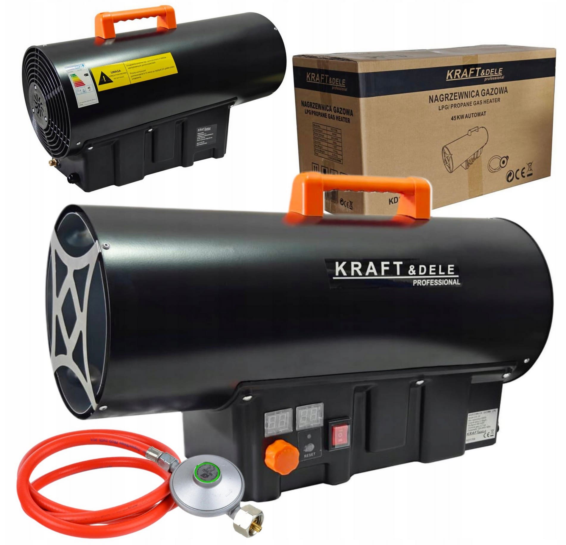 Gas Space Heater 45kW LCD Thermostat Propane/Butane, Kraft&Dele