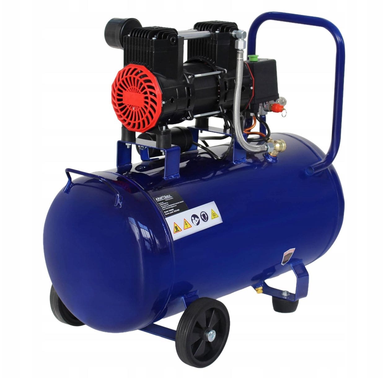Oil-Free Compressor 50L 1500W 290L/min Quiet 75dB, Kraft&Dele