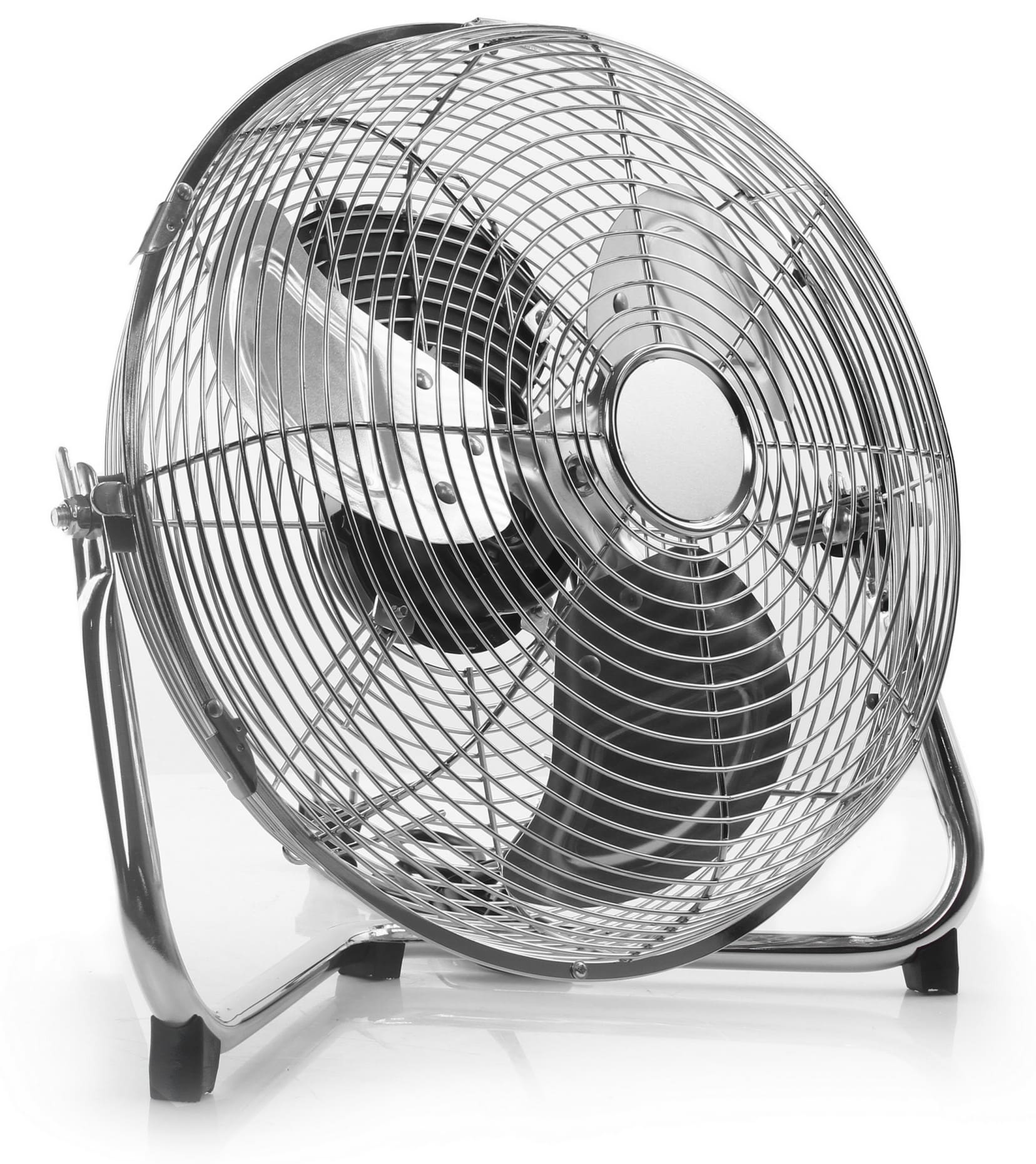 Floor Fan Industrial Air Circulator 120W 50 cm 3 Speeds Chromed Steel Silver
