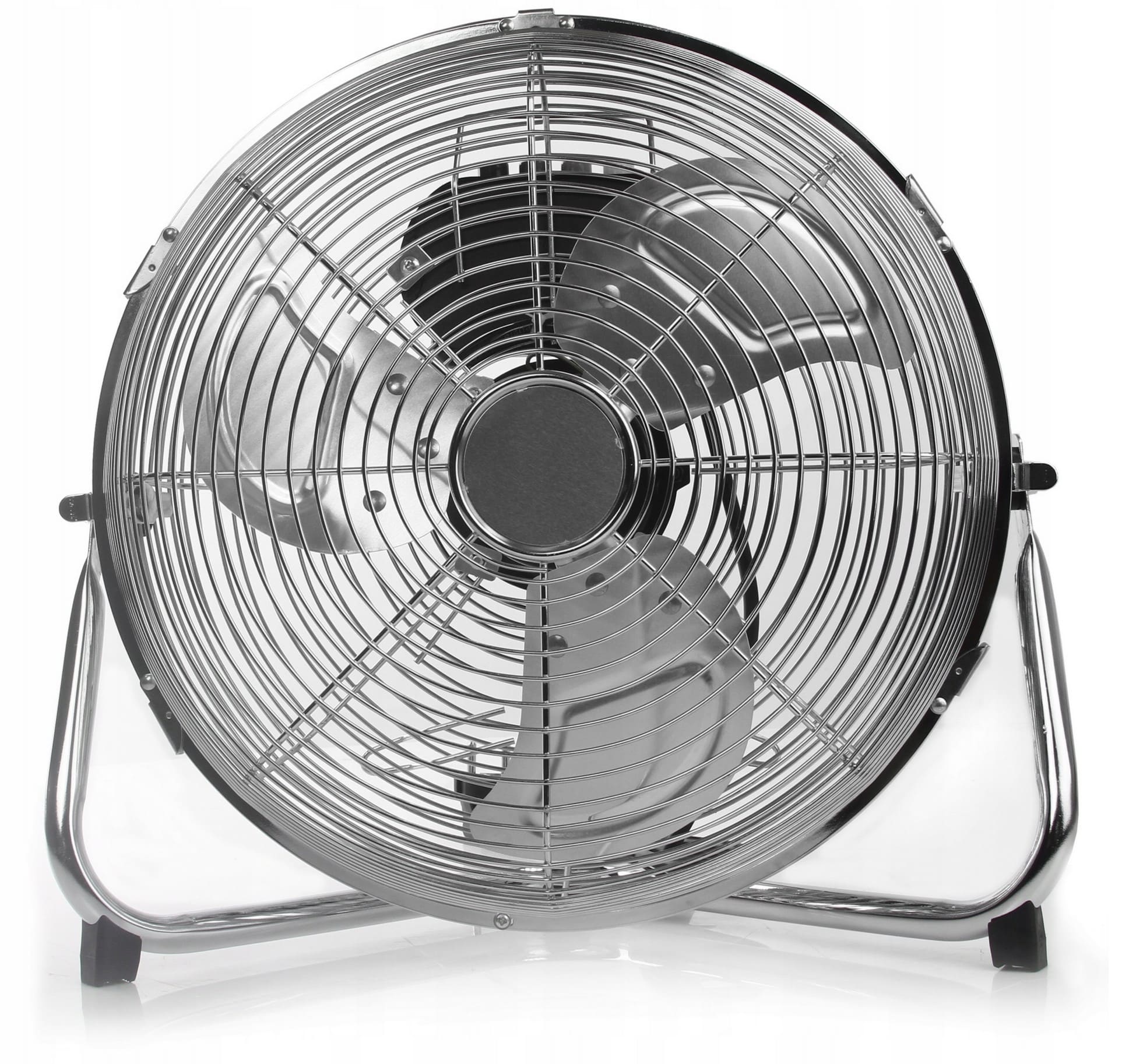 Floor Fan Industrial Air Circulator 120W 50 cm 3 Speeds Chromed Steel Silver