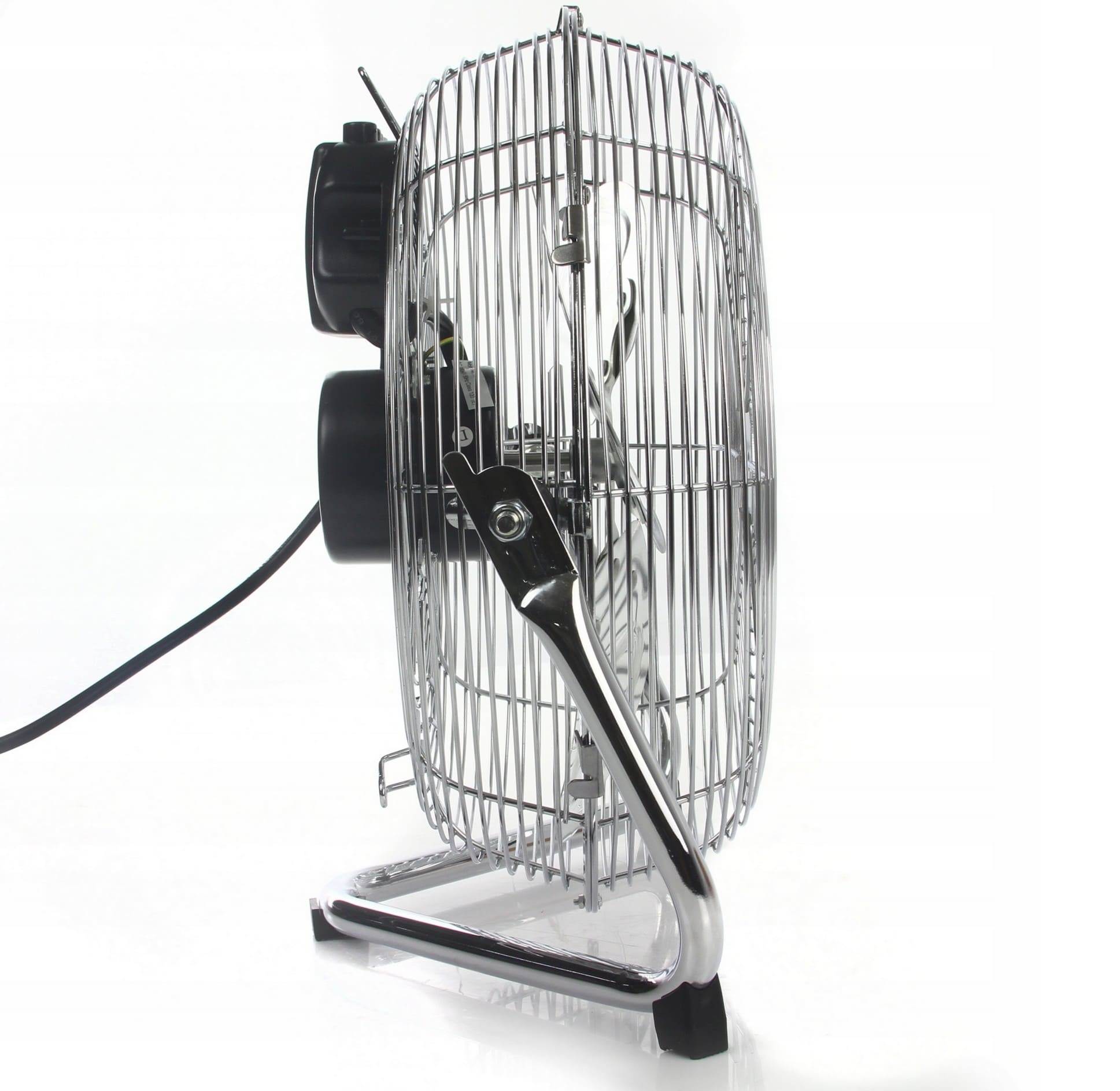 Floor Fan Industrial Air Circulator 120W 50 cm 3 Speeds Chromed Steel Silver