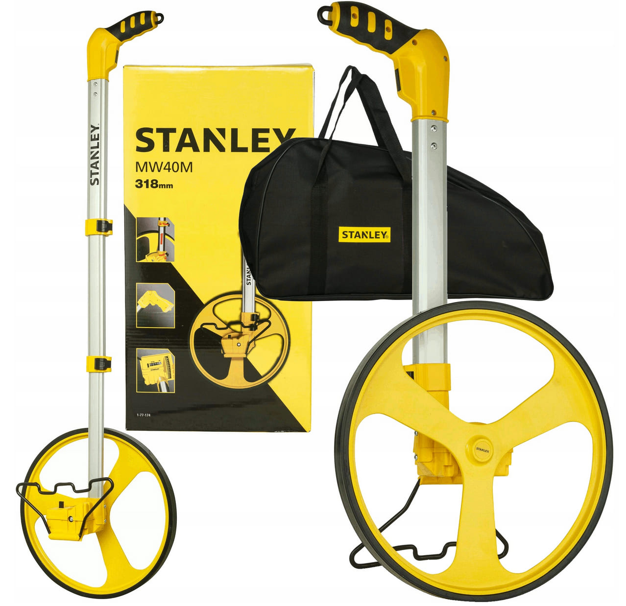 Measuring Wheel Foldable 10000 m Precision ±1% Ø318 mm with Carry Bag MW40M, Stanley