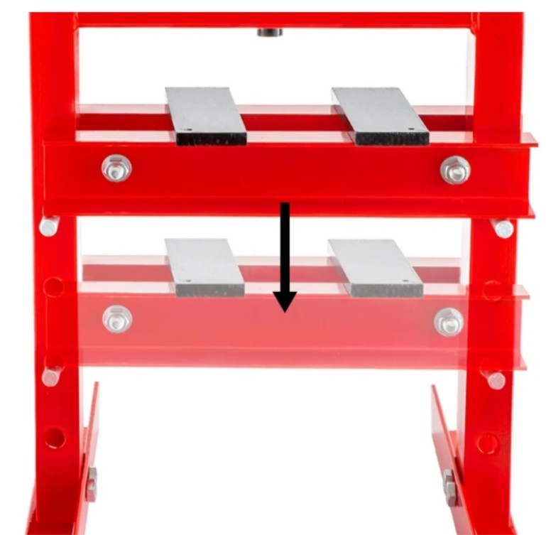 Hydraulisk Verkstadspress 6 Ton H-Ram 140 mm Slag V-Block 4-Stegs Höjdjustering, AppTech