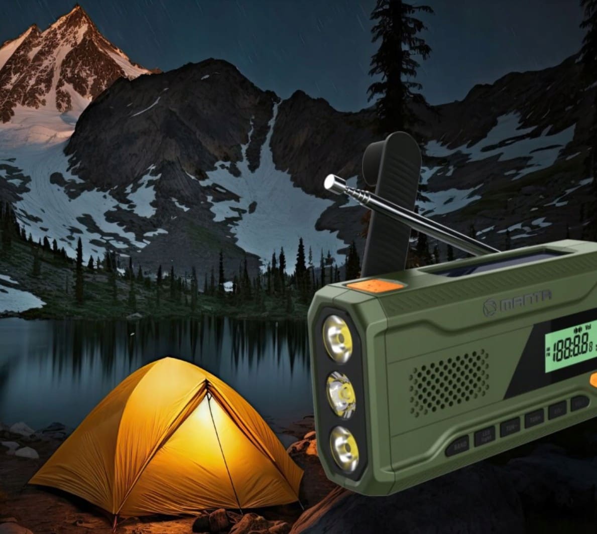 Emergency Radio 4500mAh AM/FM Dynamo Solar Panel Torch SOS Powerbank, Manta