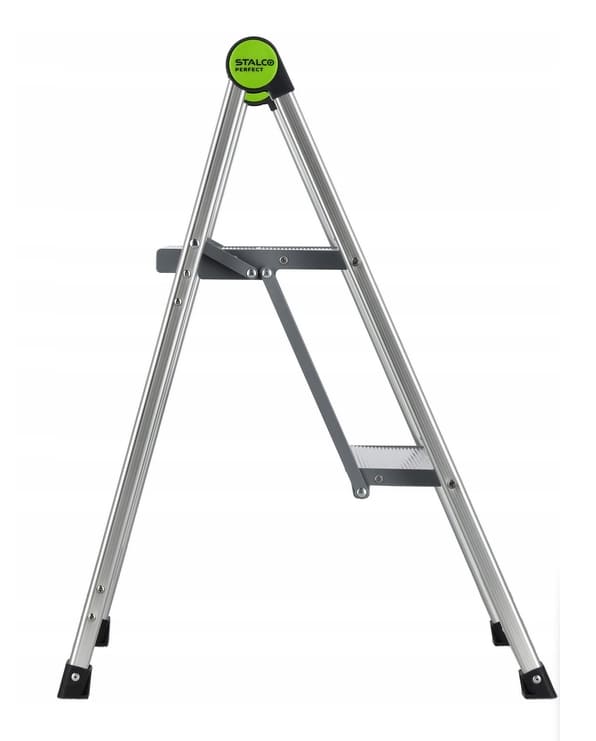 Folding Step Stool Mini Slim 2 Steps Aluminium 408x485x653mm, Stalco