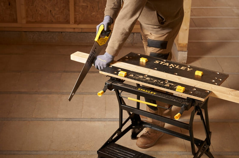 Work Table 2-in-1 FatMax Bamboo Vice Sawhorse 250 kg 2 Heights 62/80 cm, STANLEY STST83800-1