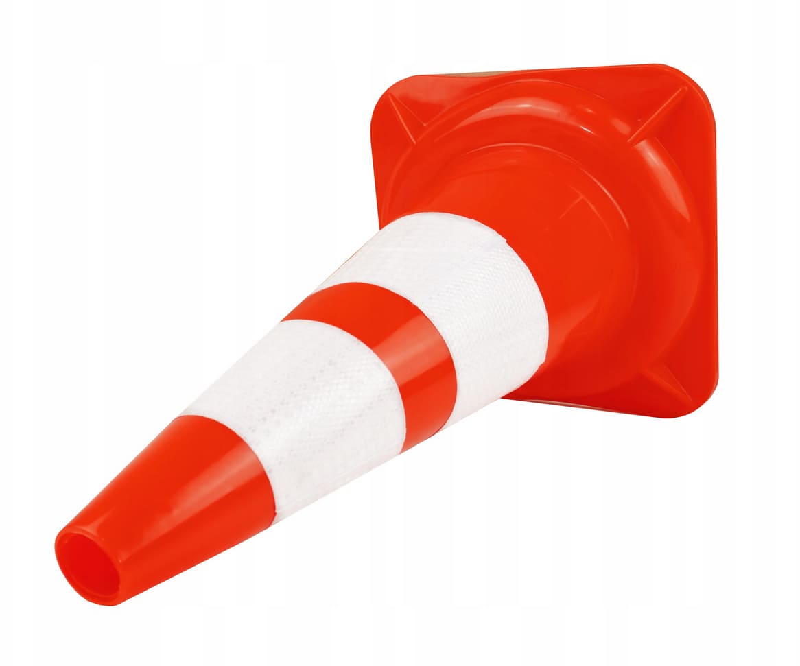Soft Traffic Cone PVC 50cm 2 Reflective Bands 8-Pack, Road Cone Worksite