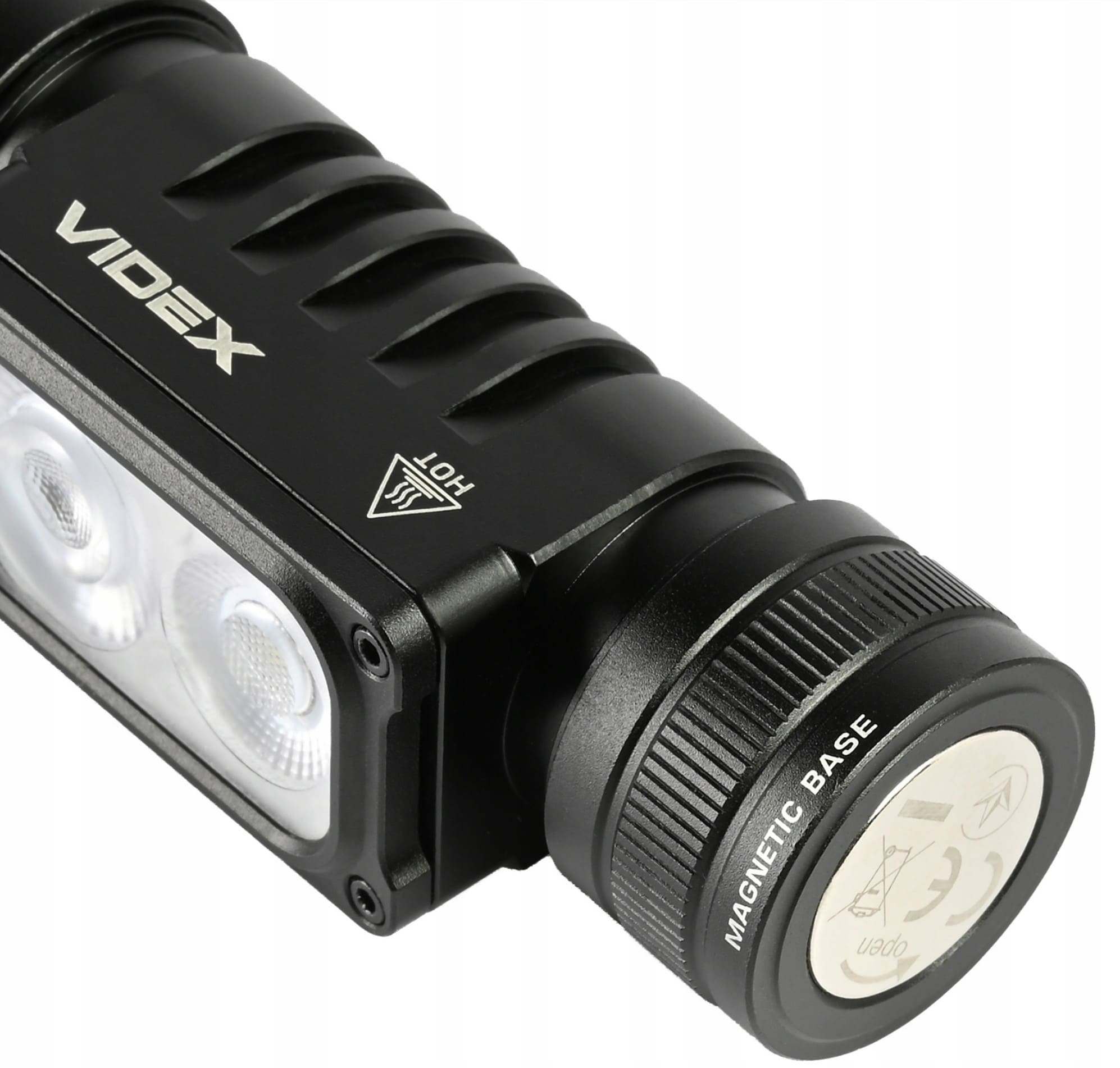 Headlamp LED 2000lm 20W+10W IP67 Touch Sensor USB-C 10 Modes Red Light Magnetic Base Aluminium, Videx