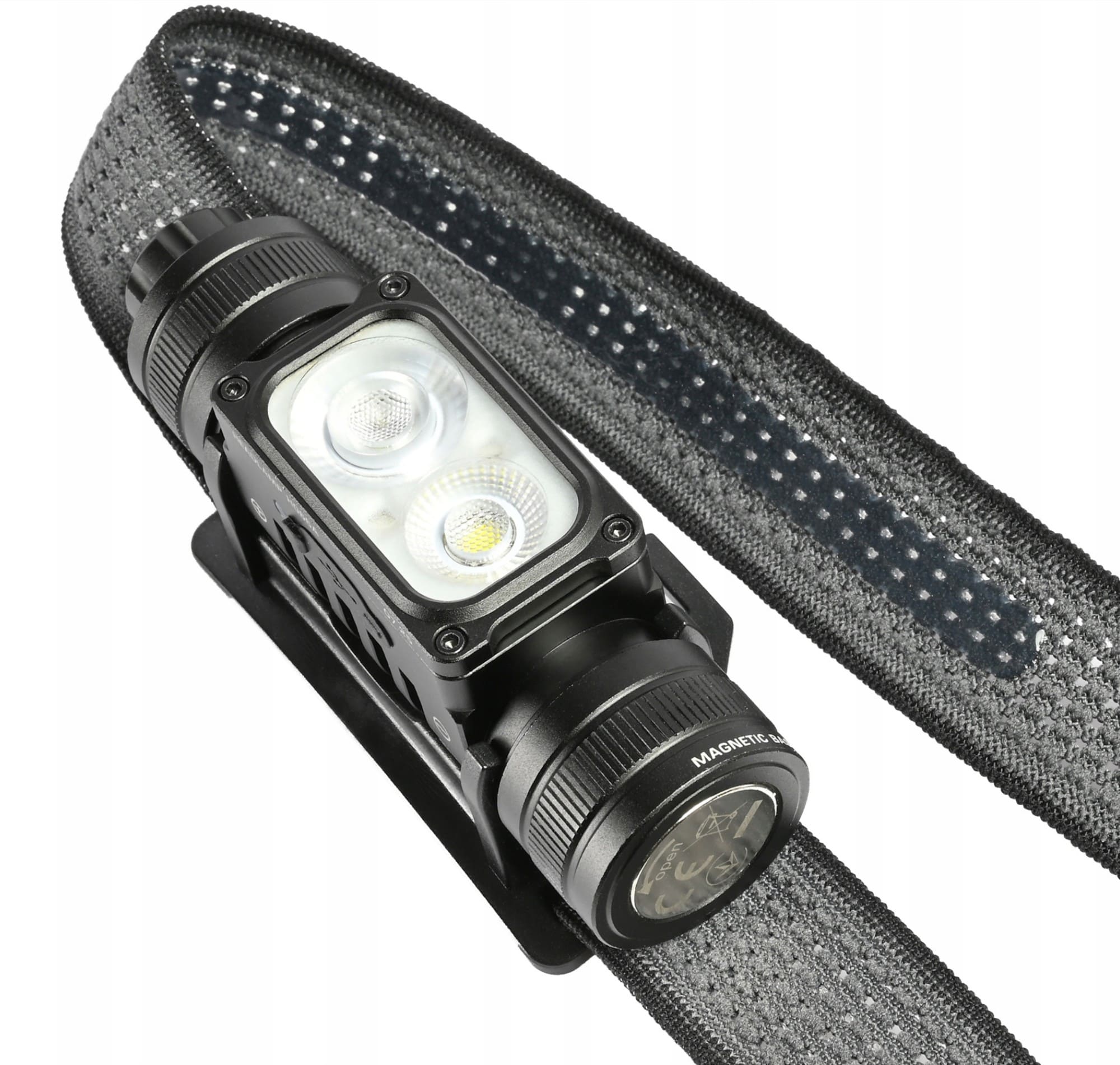 Headlamp LED 2000lm 20W+10W IP67 Touch Sensor USB-C 10 Modes Red Light Magnetic Base Aluminium, Videx