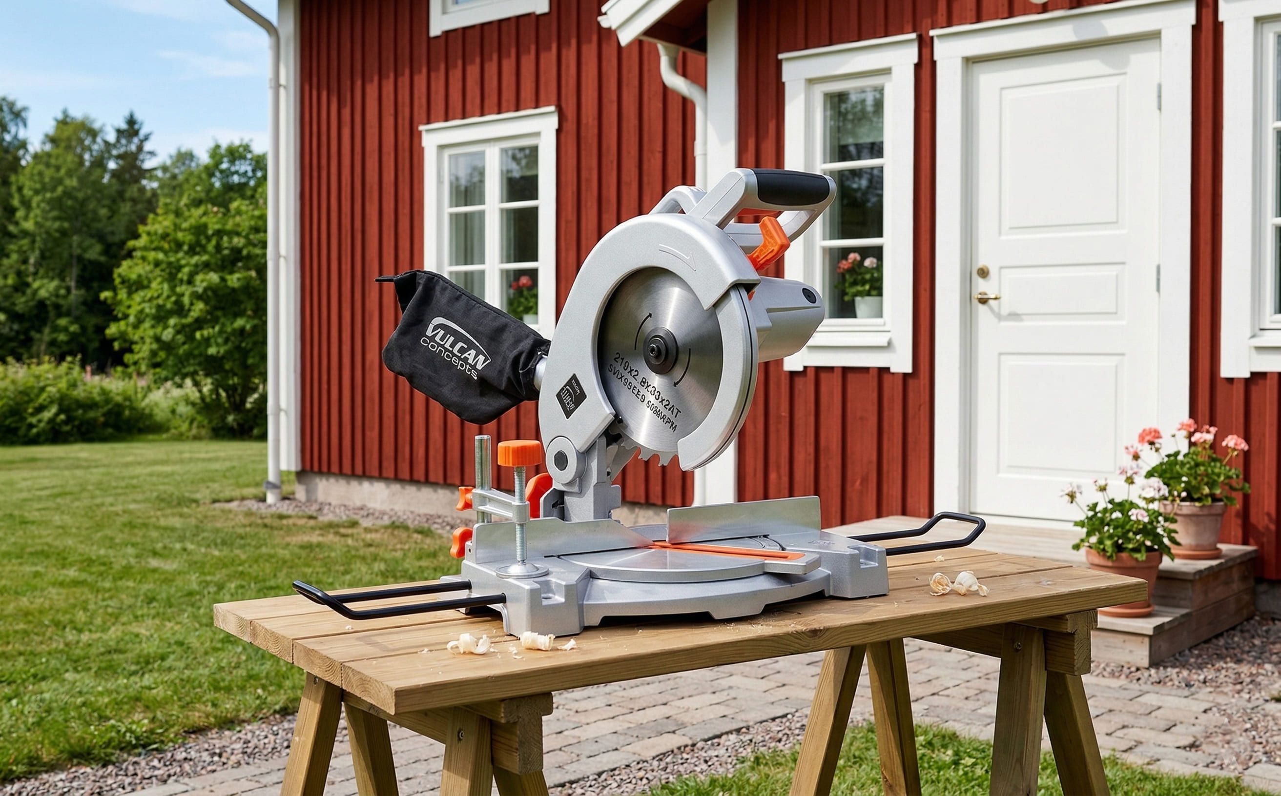Kapsåg 1400W 210mm Klinga 5000 Varv/Min med Dammuppsamling VU1400, Vulcan
