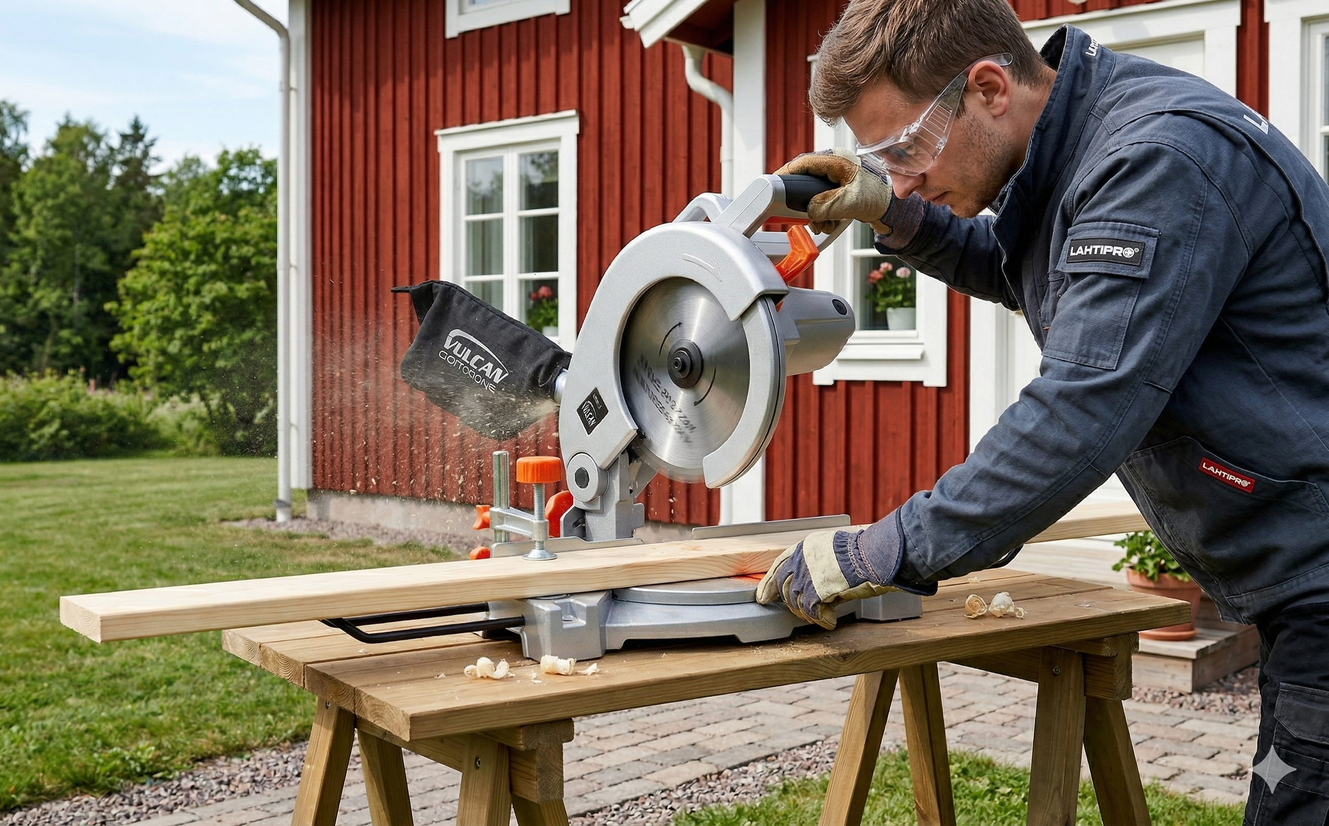 Kapsåg 1400W 210mm Klinga 5000 Varv/Min med Dammuppsamling VU1400, Vulcan