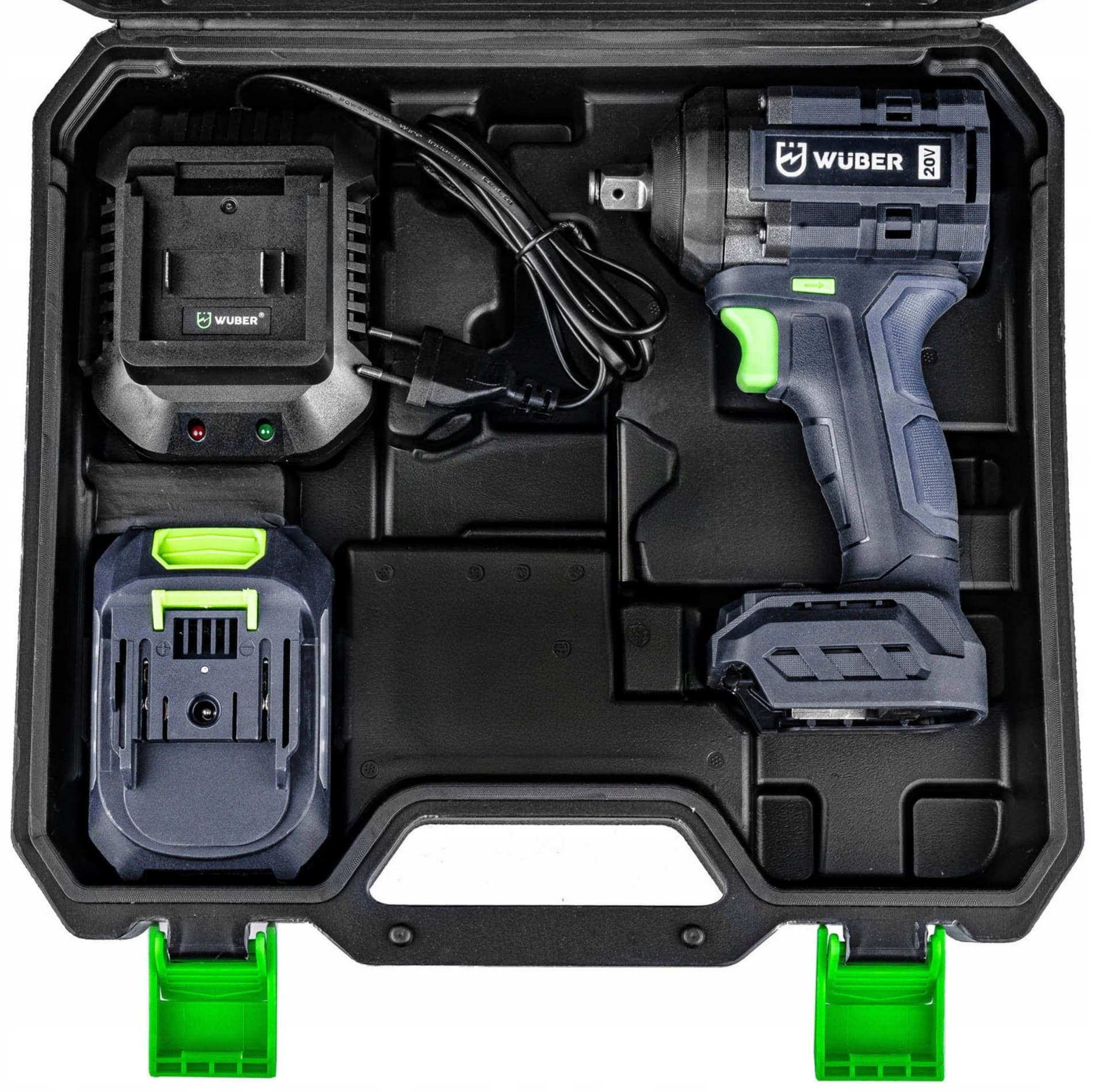 Mutterdragare Batteridriven 600 Nm 20V Borstlös 1/2" Set med Batteri 4.0 Ah och Laddare, Wuber