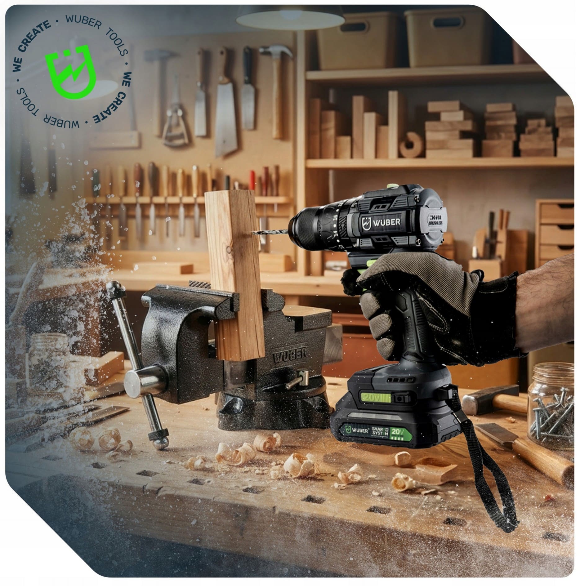 Bench Vice 150 mm/6 Rotating 360° with Anvil, HT200 Cast Iron 13.8 kg, Wuber W50003