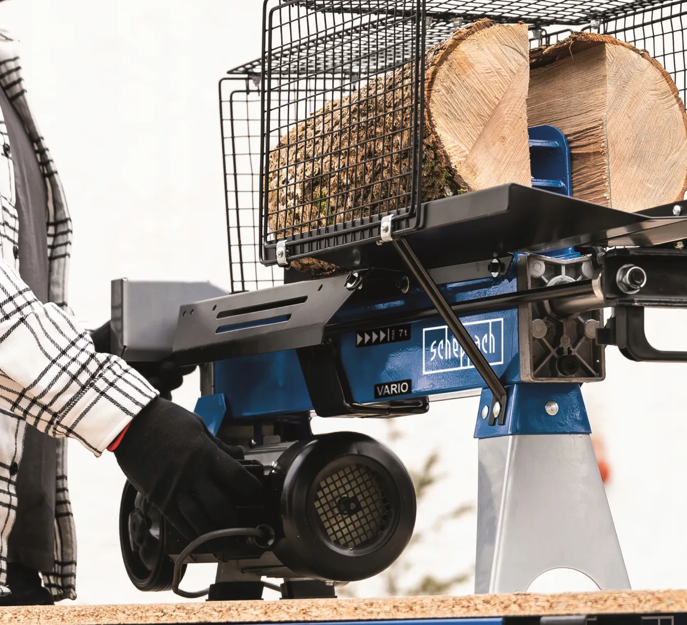 Vedklyv 7 Ton 2200 W med Stativ HL760LS | Scheppach