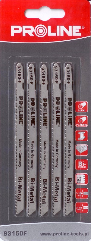 Bi-Metal Saw Blades 110 x 132 mm, 10TPI, 1.8 mm B, 5 Pack, Proline