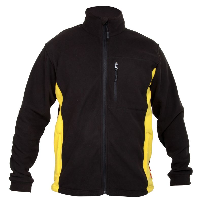 Fleece Jacket, Black and Yellow, 3Xl , CE, LAHTI