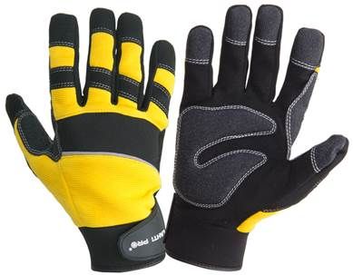 Gloves Mech. Black-Yellow L2808 10P, Card, 10 , CE, LAHTI