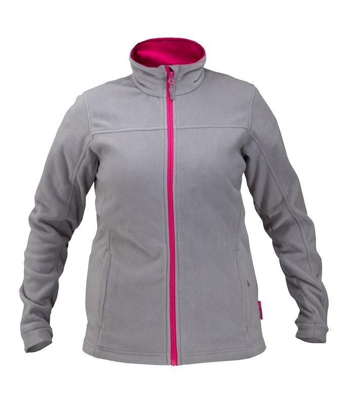 Damfleecejacka grå/rosa 2XL, 290 g/m²