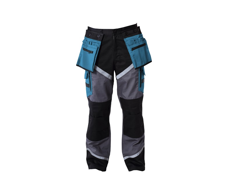 Pants with Refl. Stripes, Black-Grey-Turq., S , CE, LAHTI