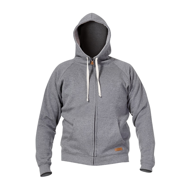 Hooded Sweatshirt with Zip, Grey, l , CE, LAHTI