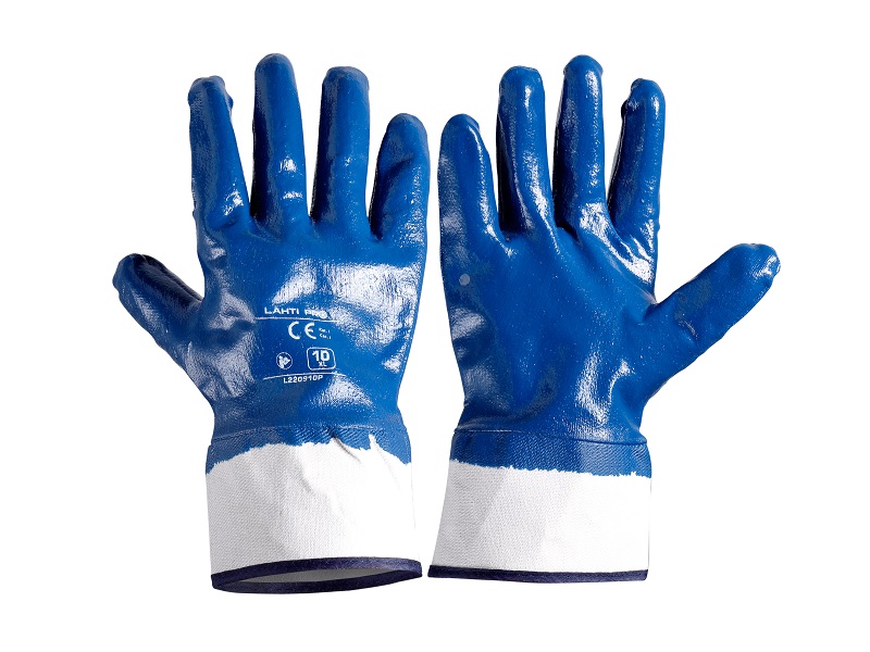 Gloves Nitrile Navy Blå L220910P, 12 Pairs, 10 , CE, LAHTI