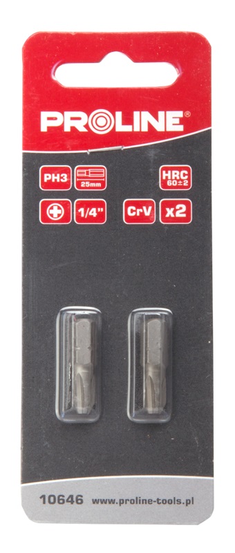Phillips Bit 1/4 PH2 l=25 mm 2-Pack, Proline